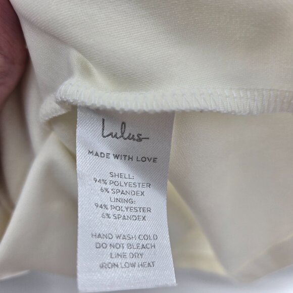 Lulus White/Cream V-Neck Halter Adjustable Strap Top Size Small - Picture 7 of 7